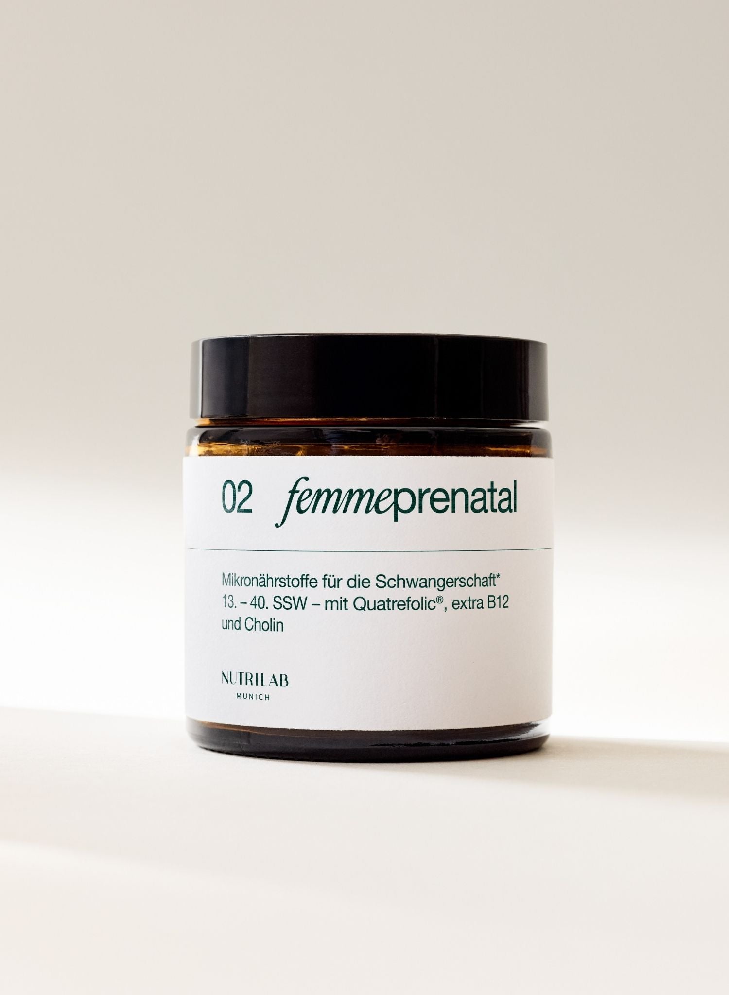 02 Femme Prenatal Glastiegel by NUTRILAB Dr.Valesca Proske