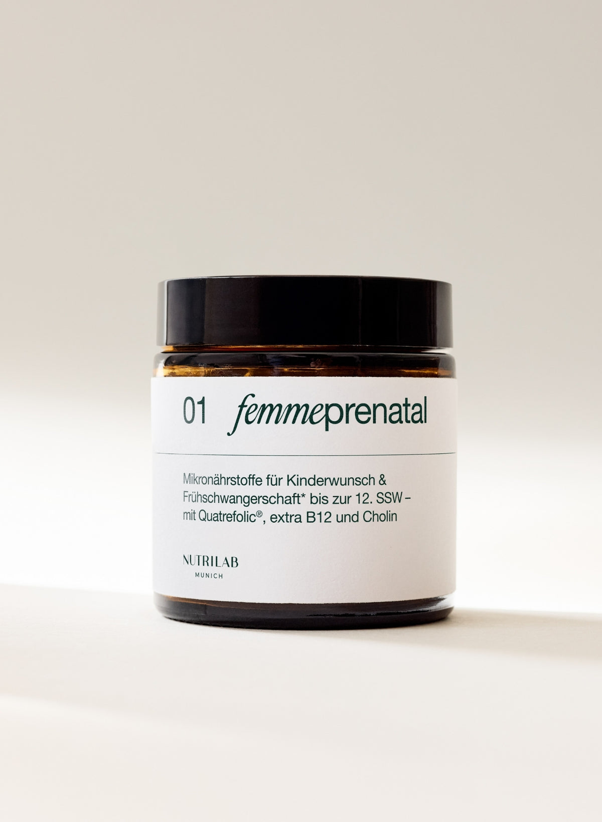 01 Femme prenatal by NUTRILAB Kinderwunsch & Schwangerschaft Glastiegel
